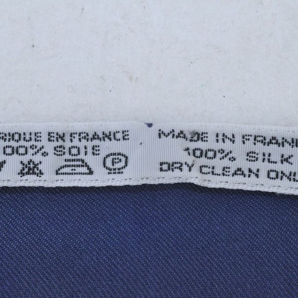 Authentic HERMES Carre 90 Scarf "MORS&FILETS" Silk Blue - Picture 12 of 13